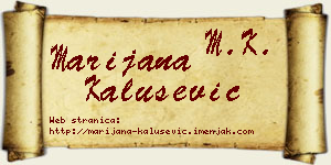 Marijana Kalušević vizit kartica